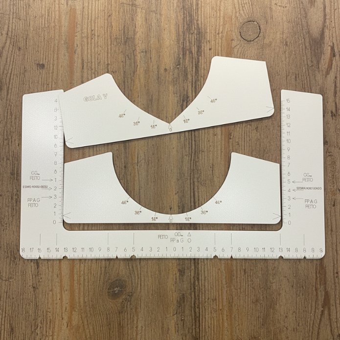 Régua Guia para Estampar Camisetas em MDF Branco 2.8mm Gabarito Alinhamento Sublimação Profissional