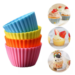 KIT 12 Mini Forminha De Silicone 6,5x3X4,5Cm Para Bolo Forma De Cupcakes Ùtil Colorido em Oferta na Shopee