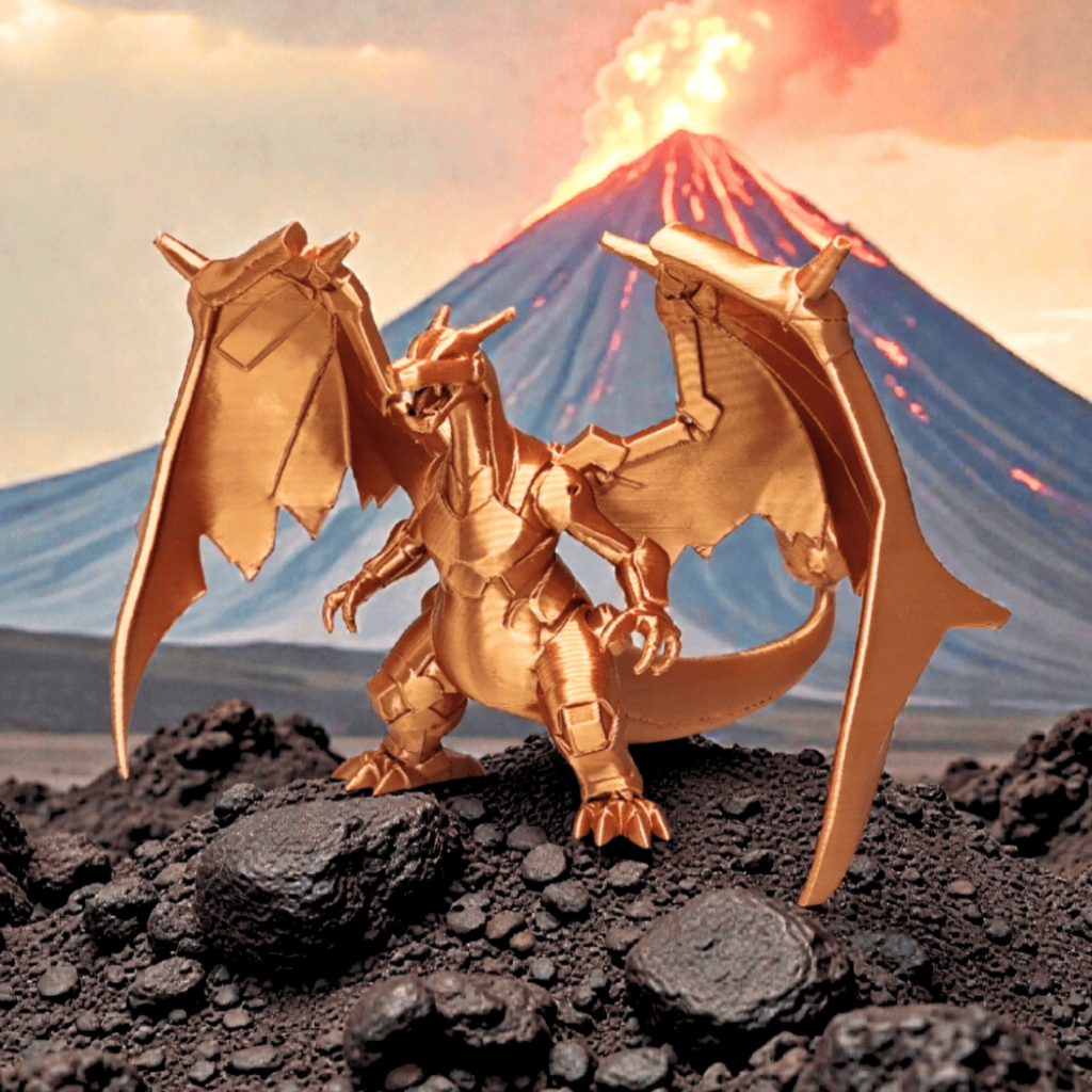 Estátua Dragão Charizard | Impressão 3D | Boneco Colecionável Geek Pokémon | 10 cm