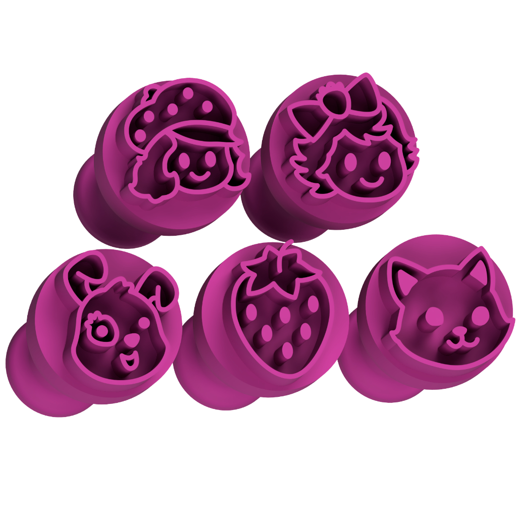 Kit 5 Carimbos Para Doces Moranguinho Brigadeiros Confeitaria Morango em Oferta na Shopee