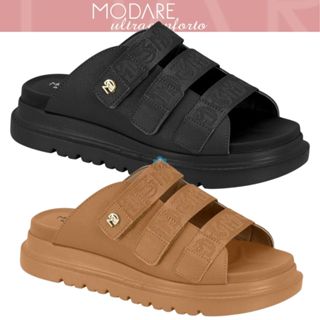Papete Chinelo Modare Feminina Slide Plataforma Tiras Velcro Ultra Conforto Original em Oferta na Shopee