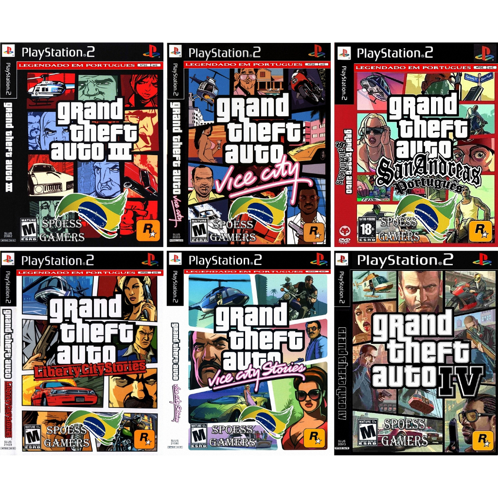 GTA Grand Theft Auto Jogos PS2 Compatível | Ação Mundo Aberto | Clássico