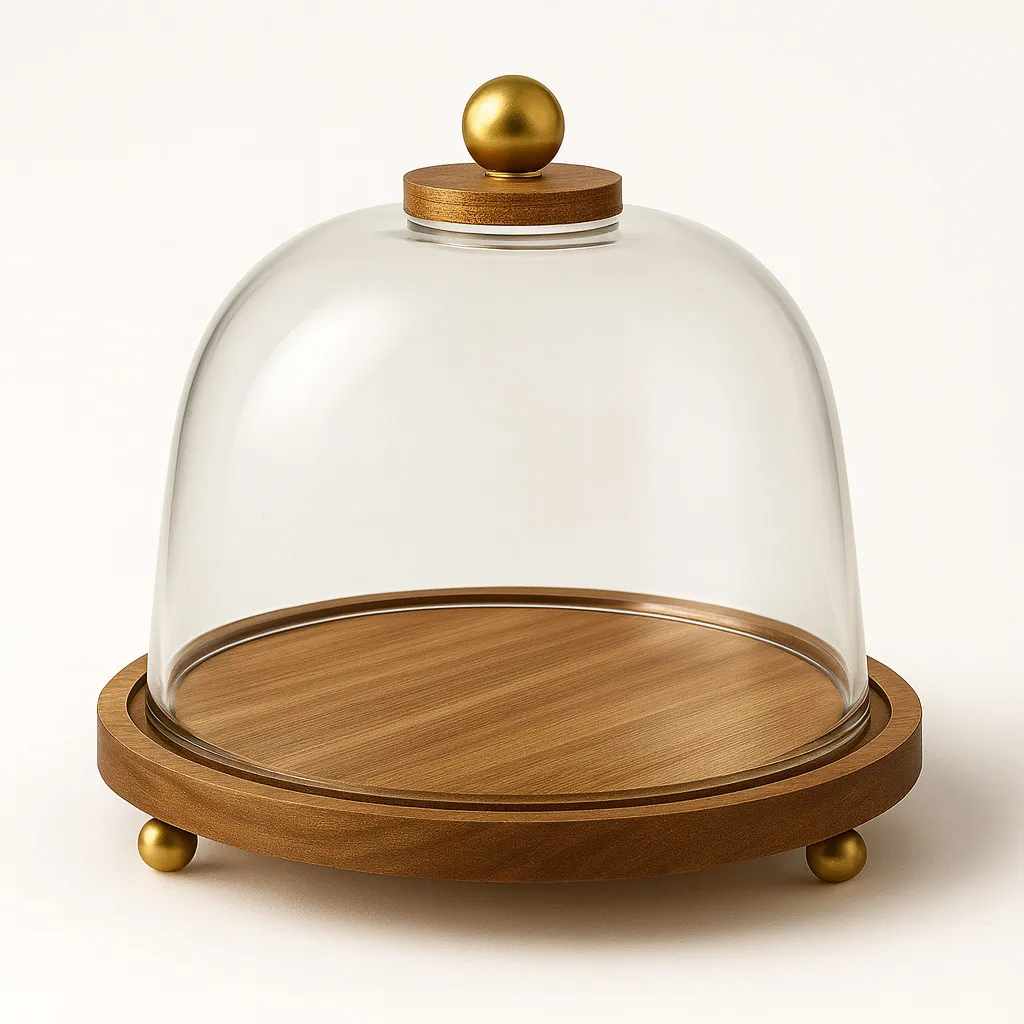 Boleira de Vidro com Tampa e Suporte em Bambu – Design Natural e Sofisticado AliDoLado em Oferta na Shopee