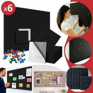 Kit 6 Placas Painel Quadro Aviso De Parede Decorativo Adesivo 90x60 Cortiça Foto Mural + …