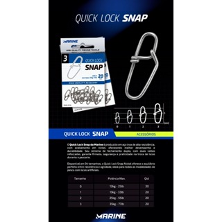 Snap Quick Lock 20 Unidades - Engate Rápido / Marine Sports / Tamanhos 0,1,2 e 3 em Oferta na Shopee