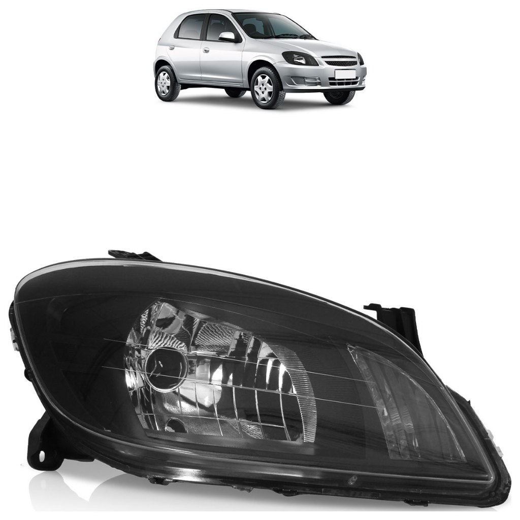 Farol Dianteiro Celta 2006 2007 2008 2009 2010 2011 2012 2013 2014 2015 Máscara Negra em Oferta na Shopee