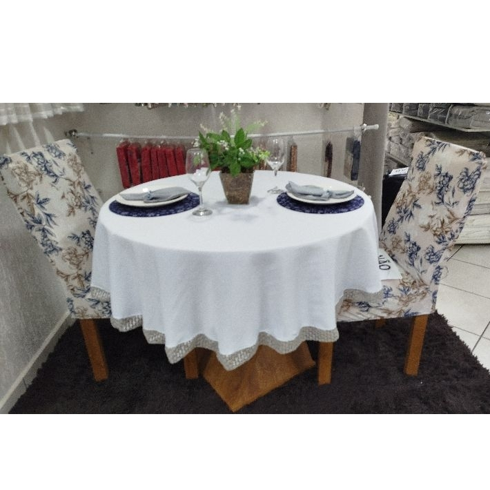 Toalha de Mesa Redonda 4 Cadeiras Diâmetro: 1,50m em Oferta na Shopee