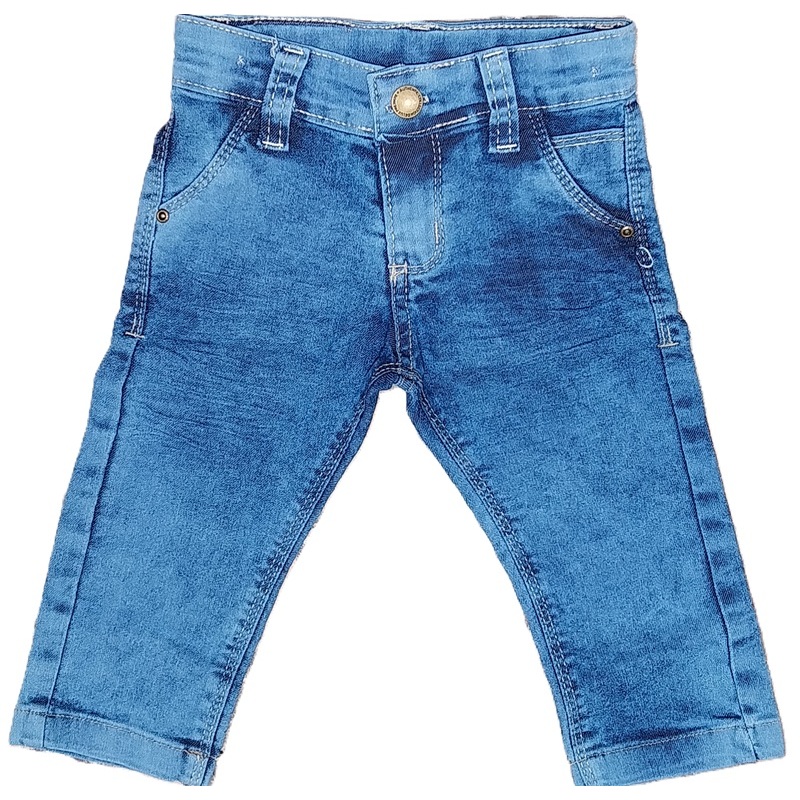 Calça Jeans Bebê juvenil Masculina Azul Confortável tamanhos 1, 2 e 3.