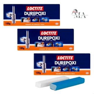 Kit 3un Durepoxi 50g ou 100g Massa Adesiva Epóxi Cinza Loctite Henkel em Oferta na Shopee