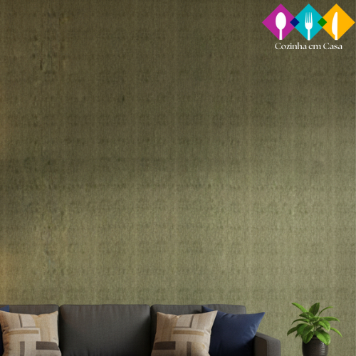 Papel de parede granulado autoadesivo verde musgo em Oferta na Shopee