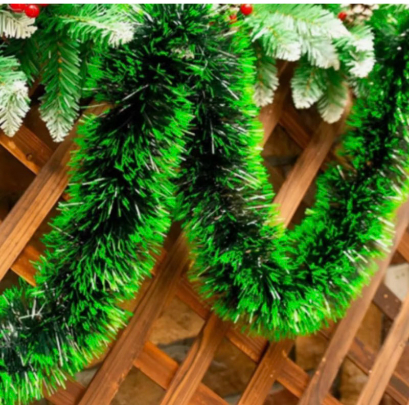 FESTÃO BICOLOR COM VERDE | TAM.: 17CM DE CIRCUNFERÊNCIA POR 2 METROS | DECORAÇÃO ÁRVORE DE NATAL | CASA | COMÉRCIOS
