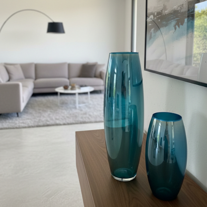 KIT VASO PICASSO E ROMULO! AZUL ESPELHADO!