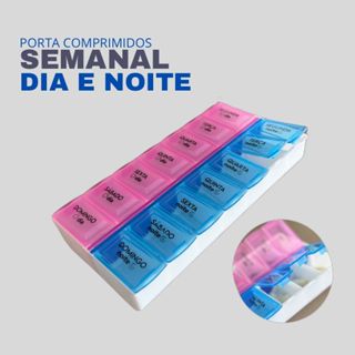 Porta Comprimidos Semanal (dia/noite) em Oferta na Shopee