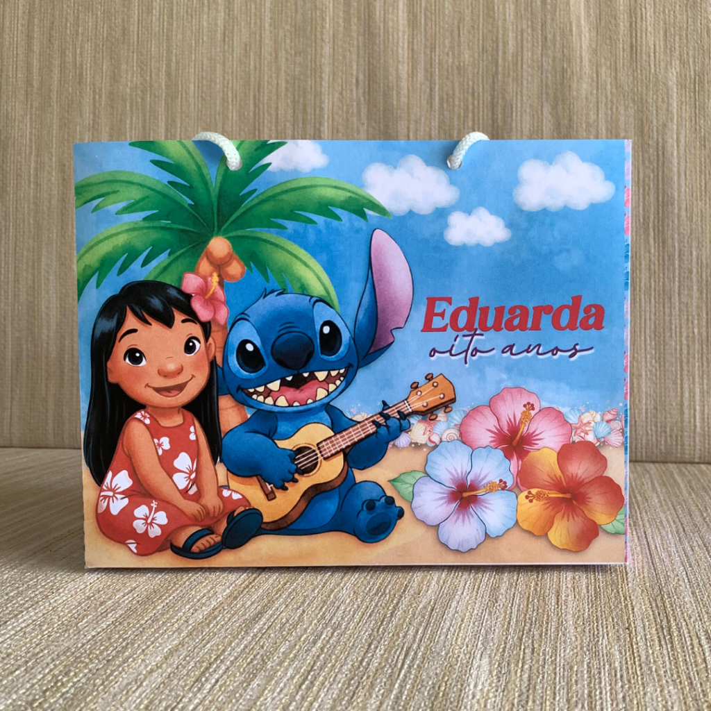 SACOLINHA PERSONALIZADA STICH E LILO | PEGUE E MONTE | Surpresa | Lembrancinha | Mimos | Aniversário STITCH E LILO | FES