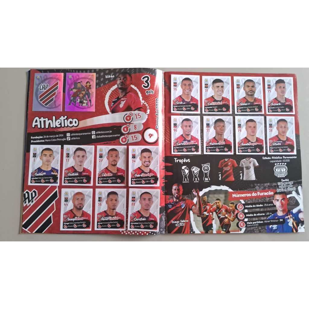 ATHLÉTICO PR KIT COM 17 FIGURINHAS CAMPEONATO BRASILEIRO 2021 ORIGINAIS PANINI