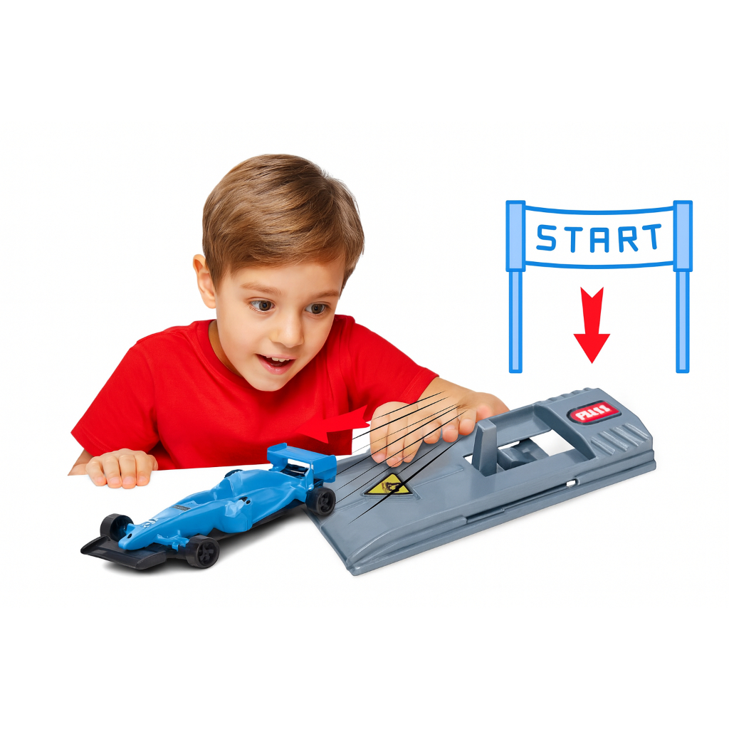 Kit 3 Carrinhos Formula 1 Com Ejetor Plástico Brinquedo Menino Infantil