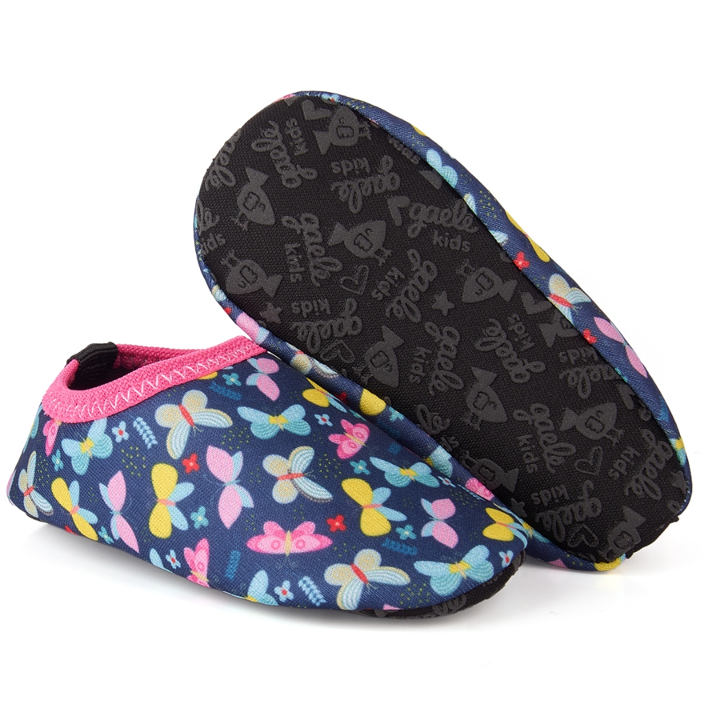 Sapatilha Calce Fácil  Meia Piscina Antiderrapante Bebê Borboletas em Oferta na Shopee