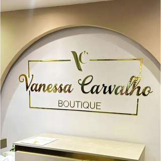 Logo Letreiro logomarca em acrílico espelhado em Oferta na Shopee