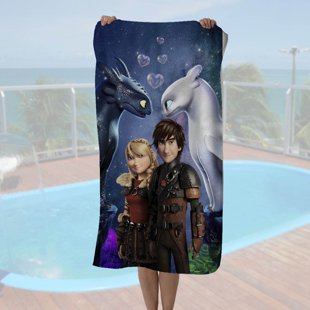 Toalha Como Treinar seu Dragão - Praia ou Piscina - 140x70cm - Várias Estampas em Oferta na Shopee