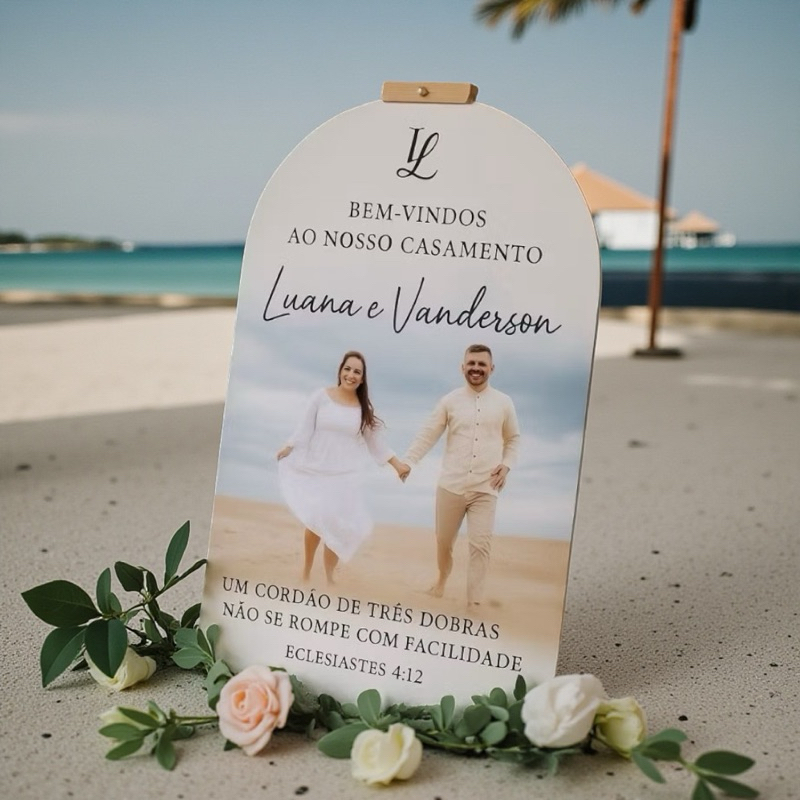 Quadro Romano Decoração Festa Recepção Casamento Foto Bem-vindos em Oferta na Shopee