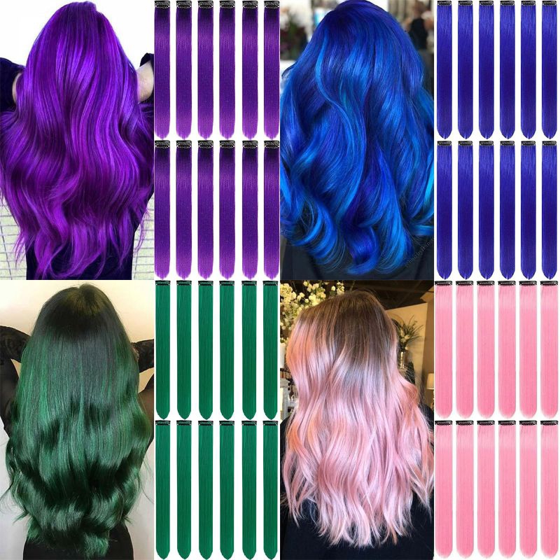 Mechas colorida rosa azul vermelho lilás roxo tic tac de fibra orgânica de 65 cm suporta chapinha e babyliss