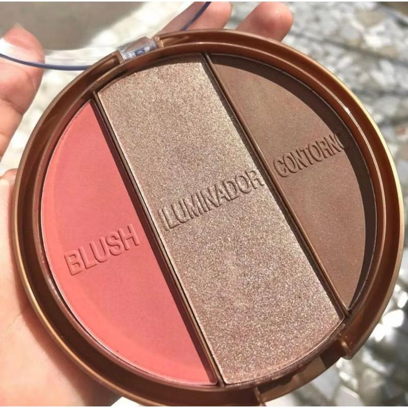 Paleta Trio da Vivai  Blush, Iluminador e Contorno 3 em 1