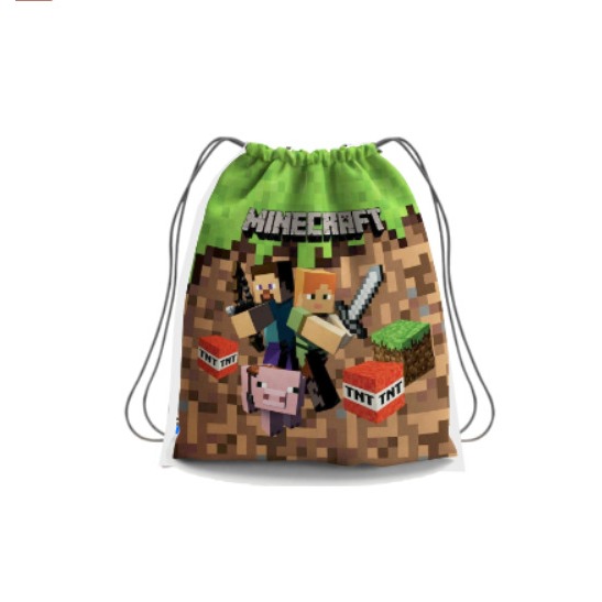 Sacolinhas Mochilinha Bolsinha/Mochila de Costa de tecido MINECRAFT personalizadas