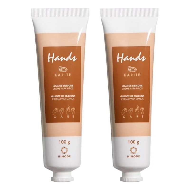 Kit C/2 Creme Luvas de Silicone para as Mãos Hinode Hands Karité 100g
