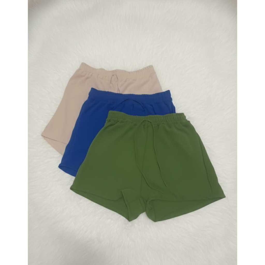 Kit 3 Shorts Feminino Duna Verão Leve Shortinho Tendência Moda com Elástico Cintura Alta em Oferta na Shopee
