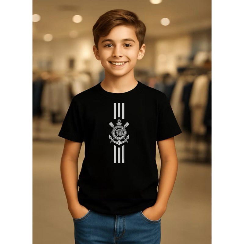 Camiseta Personalizada Time de Futebol Camisa Com Seu Time do Coração Unissex Infantil Personalizada