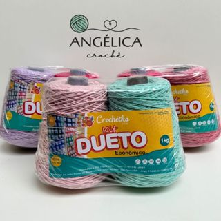 Barbantes Crochetka Kit Dueto 1kg Fio 6 Ideal para Crochê Tricô e Artesanato 500gr cada cor em Oferta na Shopee
