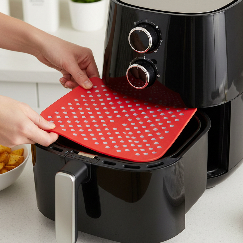 Forro Tapete Silicone Para Airfryer Multiuso Universal Fritadeiras Elétricas