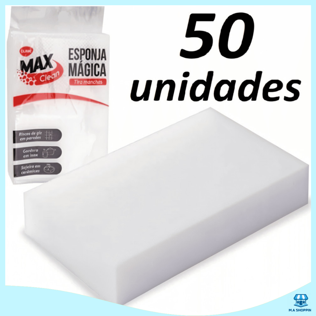 Esponja Bucha Mágica de Melamina Tira Manchas Riscos Mágica Branca Multiuso Envio Imediato