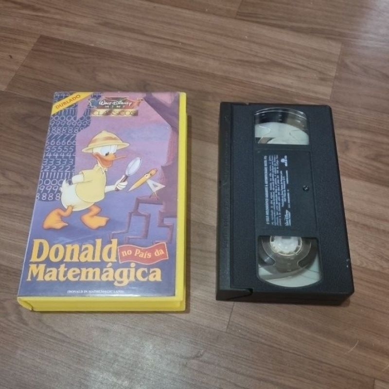 VHS Disney Donald no País da Matemágica Mini Classics Abril Vídeo Original