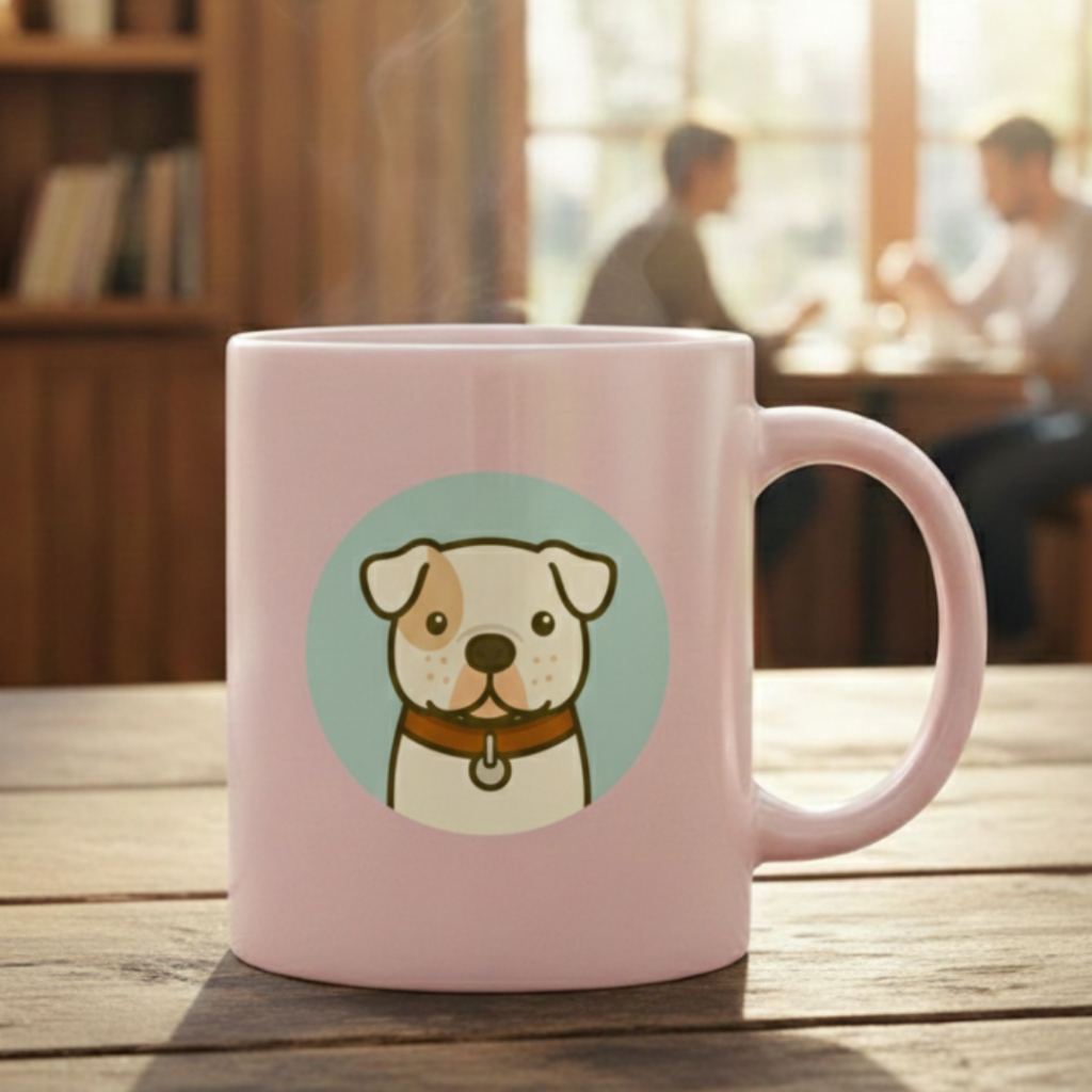Caneca Cerâmica Cachorro Raça Pet Colorida Branca