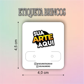 Tags para brincos PERSONALIZADAS! em Oferta na Shopee