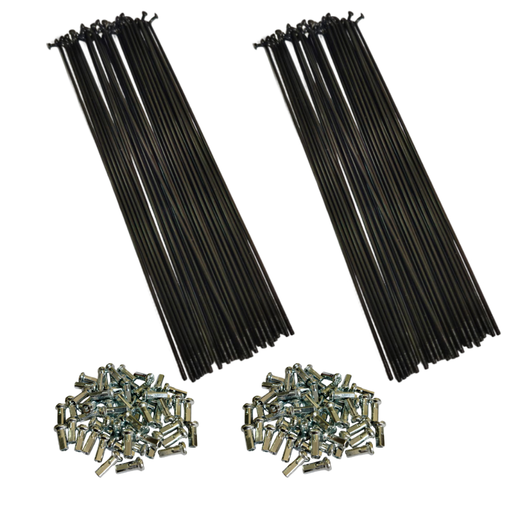 Kit 36 Raios para Bicicleta Aro 26 Aço Zincado, Preto, com Niples Cromados em Oferta na Shopee