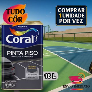 Tinta Acrílica Coral Pinta Piso 18L Premium, Para Áreas Externas, Concretos, Garagens, Calçadas em Oferta na Shopee