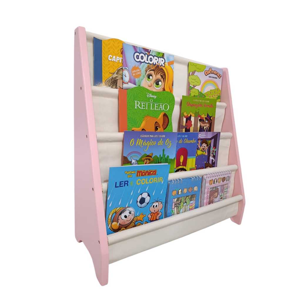Rack Estante infantil para livros, Standbook montessoriano- ROSA- livreiro em Oferta na Shopee
