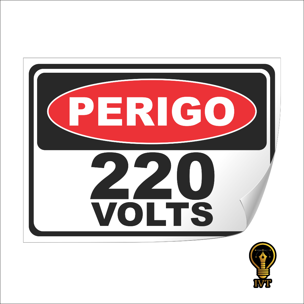 Adesivo Perigo 220v (Volts)