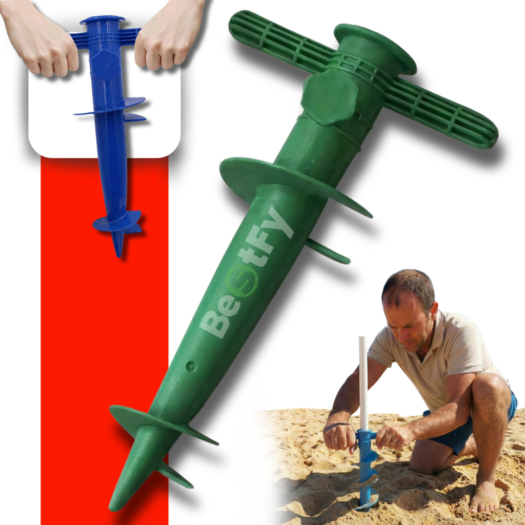 Suporte Guarda Sol Para Areia Ancora Saca Areia Furador Praia Verão Camping