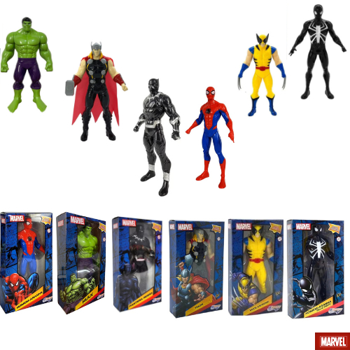 Bonecos Super Heróis Marvel PANTERA NEGRA/HULK/H.ARANHA/WOLVERINE/THOR Articulado Brinquedo Infantil