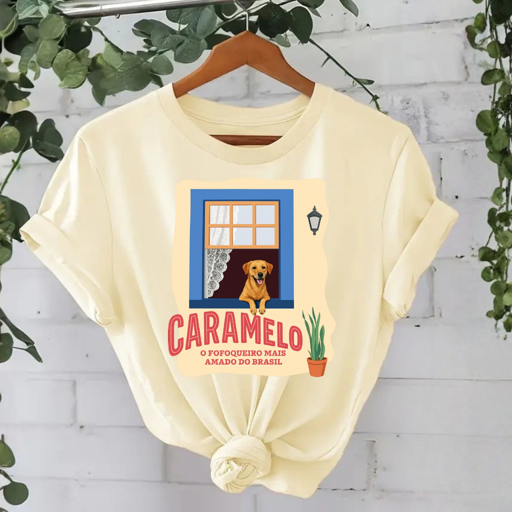 Camiseta Unissex Cachorro Caramelo Melhor Amigo Retro