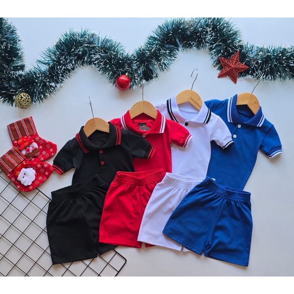 Conjunto polo bebê/infantil personalizado logomarca - ideal para Natal e final de ano - malha peruana - 0 a 2 anos