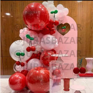 Balão de aniversário Cereja kit com 132 balões - Branco + Vermelho + Rosa para decoração de Festas. em Oferta na Shopee