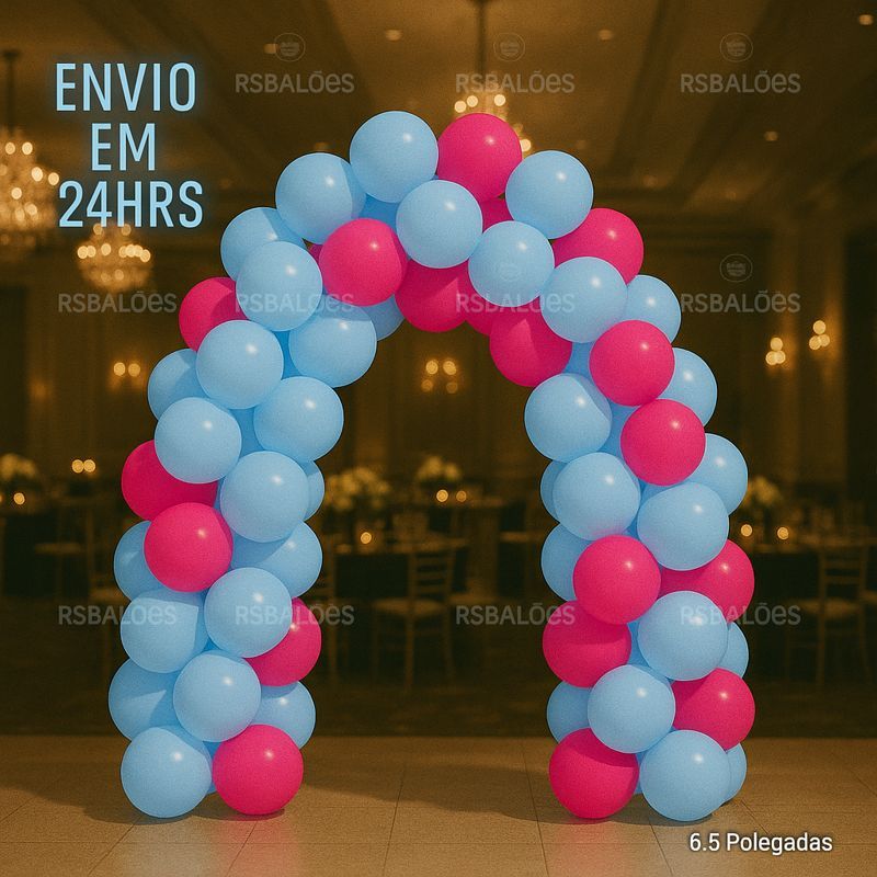 Kit 100 Balões chá revelação 6.5 Azul Claro Rosa Fucsia Decoração Festa Enfeites Aniversário Eventos em Oferta na Shopee