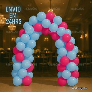 Kit 100 Balões chá revelação 6.5 Azul Claro Rosa Fucsia Decoração Festa Enfeites Aniversário Eventos em Oferta na Shopee