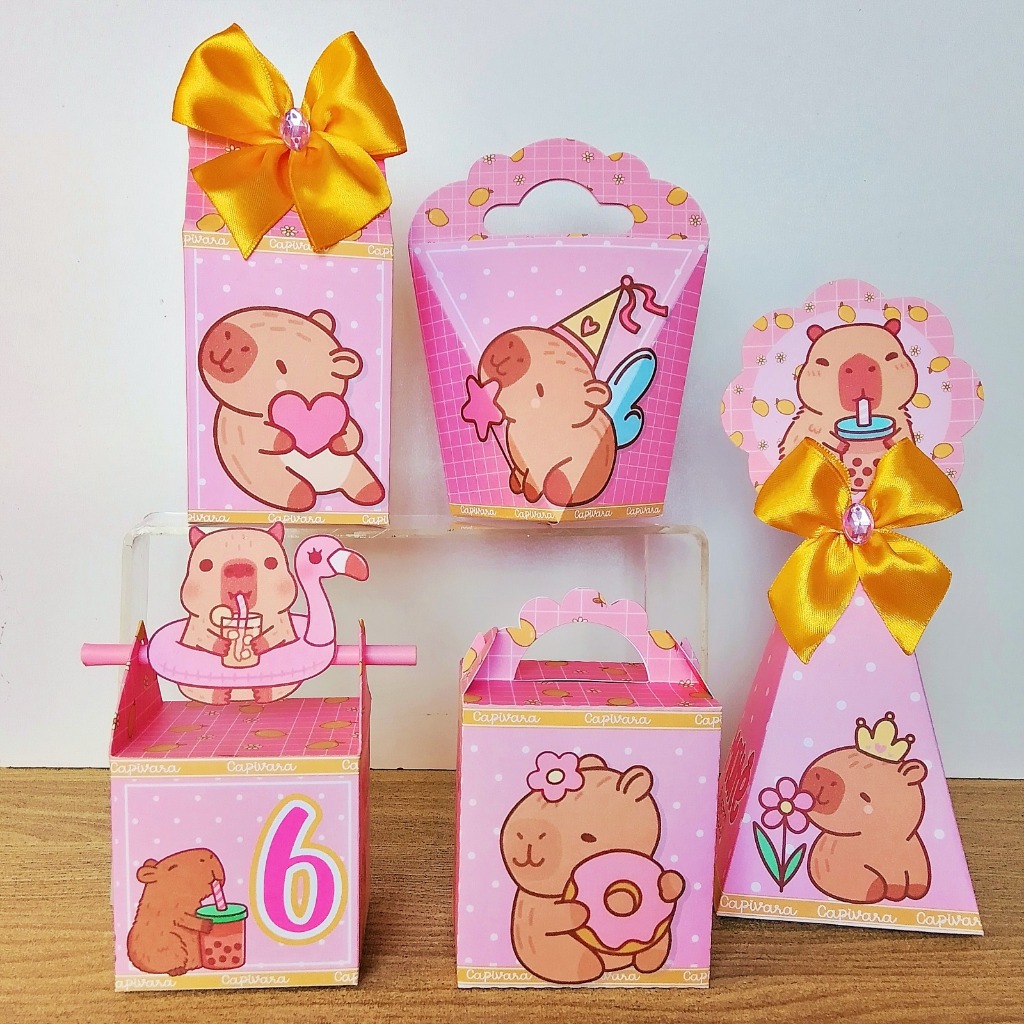 Kit Caixas Capivara -  Personalizados Capivara - Lembrancinha Festa Infantil - Aniversario