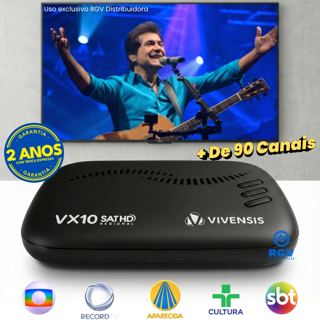 Receptor Vivensis  VX10 Nova Parabólica Sathd Regional Via Satélite Sky ou Claro Garantia 2 anos em Oferta na Shopee