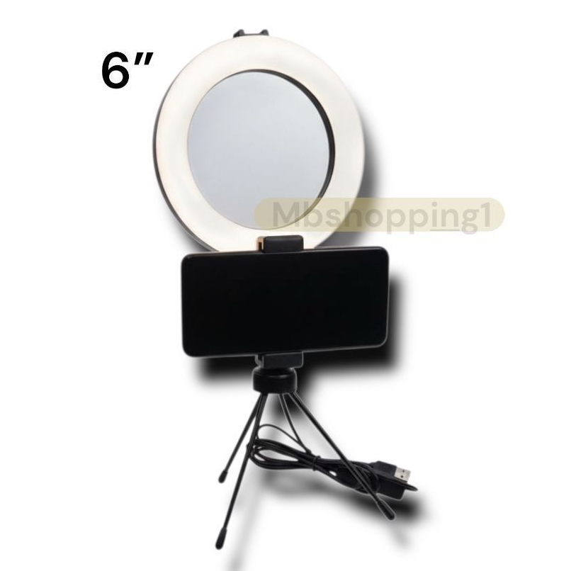 Ring Light Led Mesa Iluminador Pequena Tripé 6 Polegada 16cm MB em Oferta na Shopee